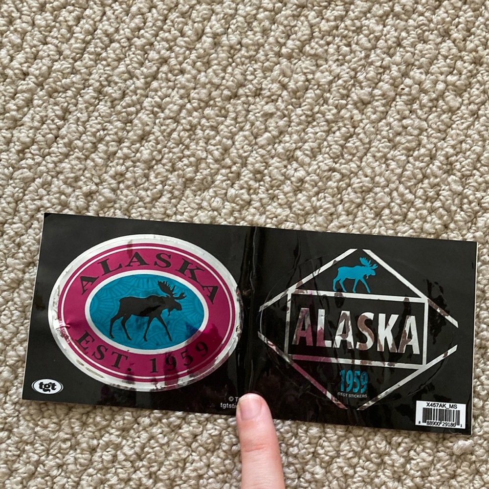Alaska State Sticker Set The Last Frontier Wilderness Moose Souvenir Reflective
